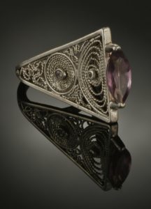 Silver ring and amethyst